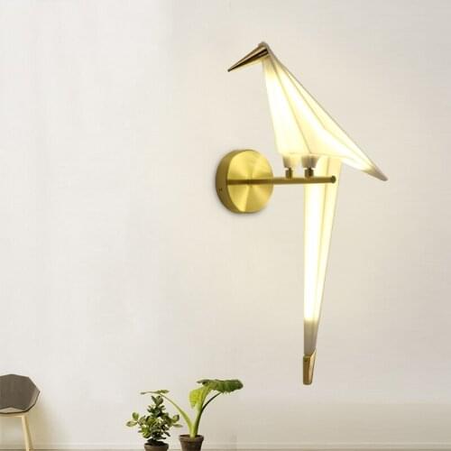 Creative LED Wall Light Simple American Origami Bird Wall Lamps Nordic Modern Personality Bedside Lamp Living Room Wall Sconces