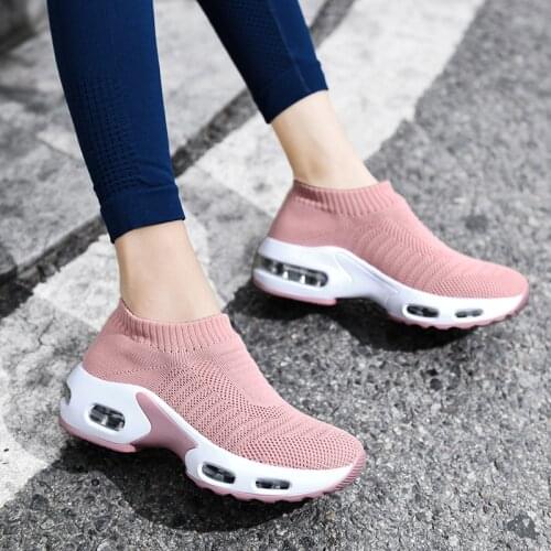 RUNSUN DAILY Womens Walking Shoes Fashion Sock Shoes Air Cushion Run Shoes Breathable Slip-On Sneakers