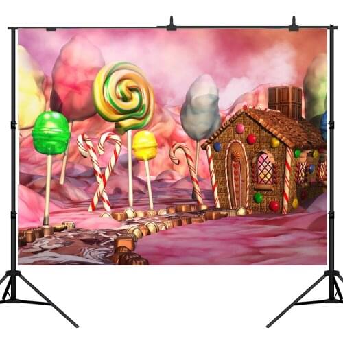 Lyavshi Candy house Photography Backdrops Children Birthday Party Theme Decorations Photo Background Cartoon Props Custom