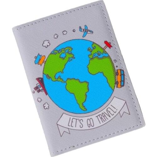 Mcneely Ladies Cartoon Passport Cover Case Cartoon Travel Passport Holder Bag Girl Business Card Holder Purse Retro Card Wallet