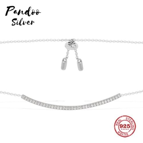 Fashion Charm Sterling Silver Copy 1:1 Copy,Adjustable Bar Pendant Necklace Women 2021 Jewelry Gift With Logo