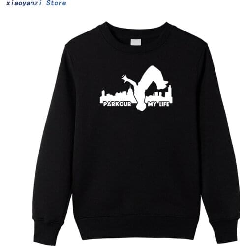 Parkour My Life City Funny sweatshirts Men Print pullovers Cotton High Quality Mens Clothing Brand Hip Hop Rock hoodies