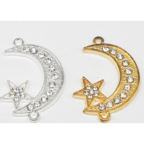 6pieces Wholesale Muslim Islamic Golden Allah Crescent Connector Accessories for Islamic Jewelry DIY Making