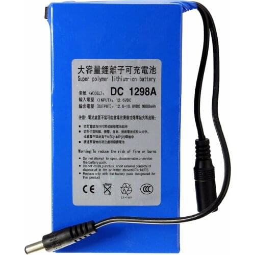 Durable DC 12V Lithium ion Battery 9800mAh Battery Polymer Battery Pack Street Light Instrument LED Light Standby Power DC 1298A