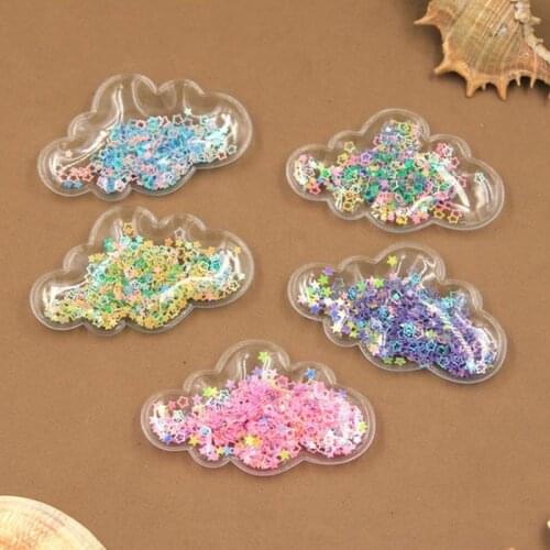 10PCS 48X78mm PVC Transparent Inflatable Confetti Filled Decoration Clouds|DIY Party Decoration|HairBow Center Accessories