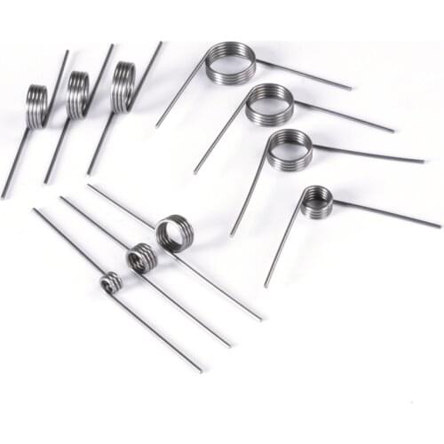 10PCS Torsion spring left and right rotation torque long and long elastic yellow 90/180 Angle V-spring steel wire 0.3-2.0