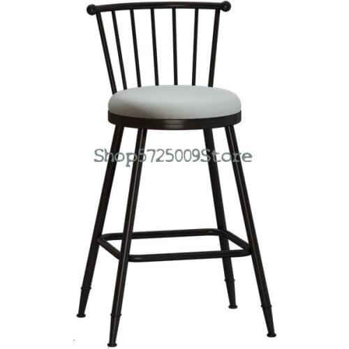 Bar Desk Chair High Stool Modern Simple Household Light Luxury High Bar Chair Bar Stool With Back High Chair High Stool Black