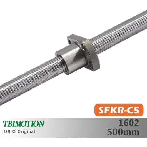 TBI Motion SFK1602 C5 Ground Ball Screw High Precision Mini Ballnut 500mm Flange CNC parts 2mm lead Mini 3d printer Premium