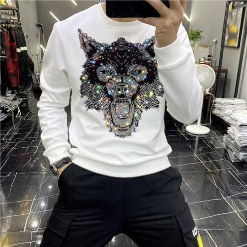 The New 2021 Fall/Winter Mens Hoodie Trendy Comfortable Pure Cotton Personality Hot Diamond Simple Warm Oversized Hoody