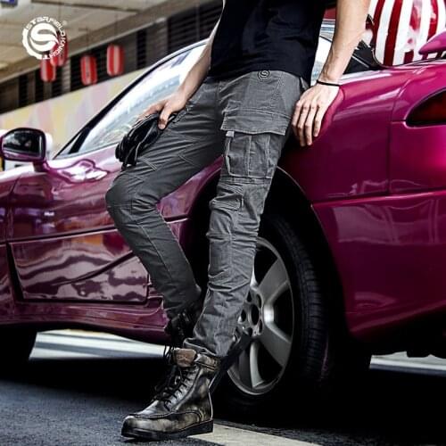 SKF-High Guality Mens Motorcycle Pants Jeans Leisure Motorcycle Riding Pants Protective Gear Slim Straight Trousers New 2021