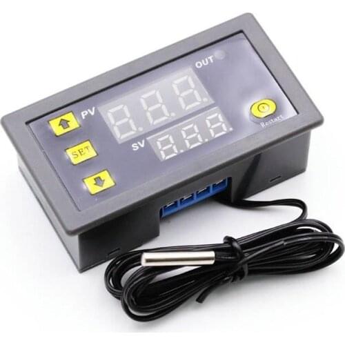 W3230 AC110V-220V DC12V Digital Temperature Controller Red And Blue Display 20A -55-120 Degree Temperature Measurement Data Save
