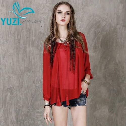 Yuzi.may Womens Chiffon Blouses