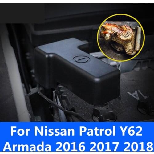 Car Battery Protection Cover Anode Protective Cover Frame Clip Case Dust cover For Nissan Patrol Y62 Armada 2016 2017 2018