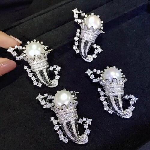 11-12MM natural fresh water pearl cancer brooch twelfe constellations fine women jewelry free shipping