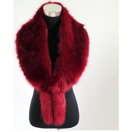 Foxtail Womens Faux Fur Collar Scarf Warm Shawl Stole Cape Long Thick fake fox fur collar for lady winter coat Free shipping