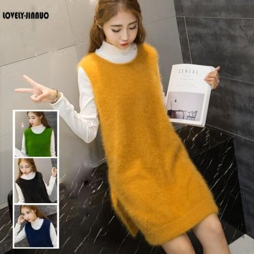 Free shipping real mink cashmere sweater women long mink cashmere Pullovers pure cashmere dress customized size S272