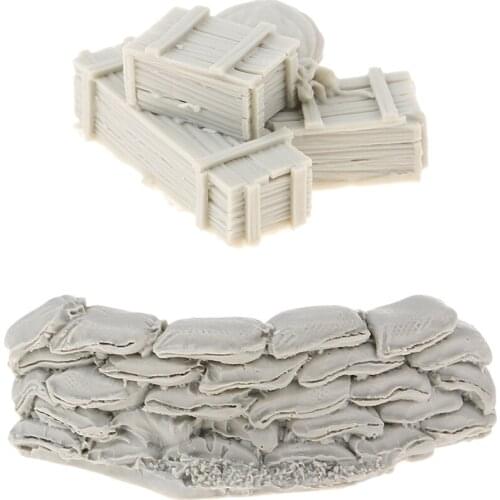 1/35 Resin Model Scene Sand Table Sandbag Wall Ammunition Boxes Bag Set Kits