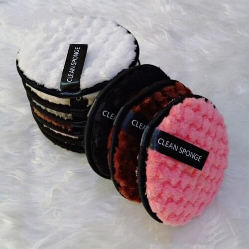 1pc Reusable Makeup Remover Pads WipesMicrofiber Make Up Removal Pad Sponge Cleaning Remover Tool