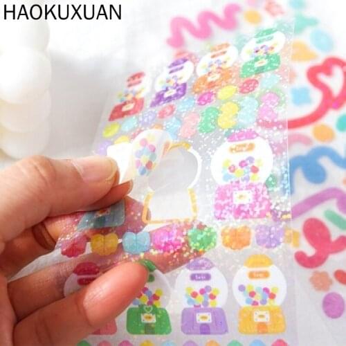 1 Pcs Ins Rainbow Series Creative Cute Hand Account DIY Decoration Collage Material Stickers