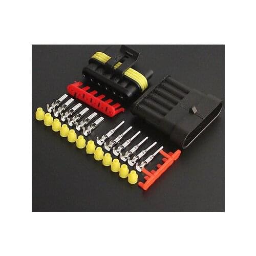 10Sets 6 Pins AWG Electric Waterproof Plug 1.5Series Female Male Car Connector