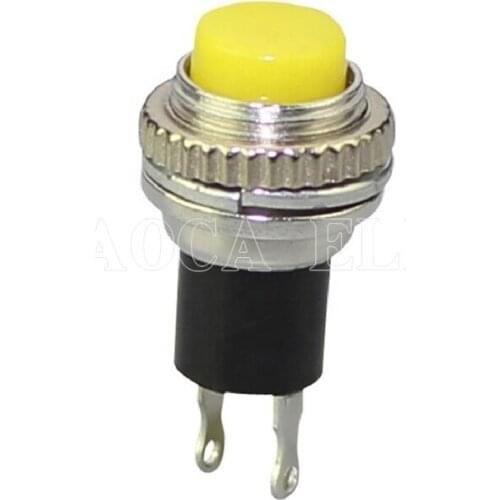 100PCS DS-314 10mm OFF-(ON) 250V 0.5A Push Button Switch Metal Tactile Self-Reset Micro Interruptor Bouton Poussoir