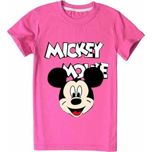 2-16Years Summer Kids T Shirt Disney mickey Mouse Anime Figures Cartoon Printing Clothing Girl Boy Clothes Infant Toddler Tee