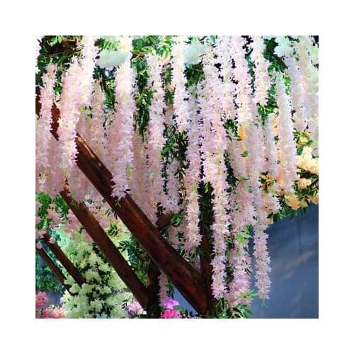 4colors 125cm 3-fork Lilac Vine Artificial Flower Green Plant Wedding Flowers Home Party Decoration