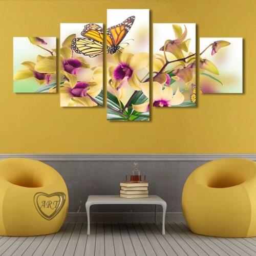 5 PCS Butterfly floral 5D DIY Diamond Painting Embroidery Full Square Diamond Cross Stitch Rhinestone Mosaic wall Decor DW984
