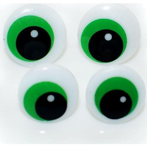 50Pcs New Cartoon Round Green/White Plastic Safety Toy Eye Handmade Accessories For DIY Plush Dolls Animal Puppet Making