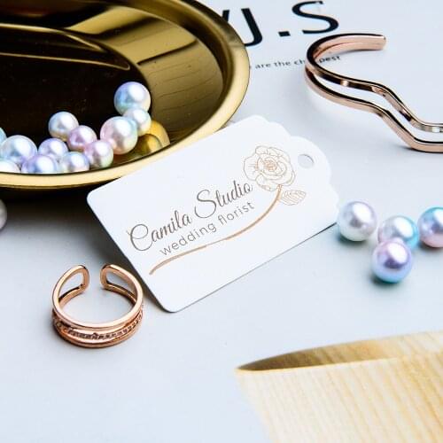 J6-200 pcs 3.5x6.2cm paper label Rose Gold Label Bride shower is conducive to label wedding and label customization