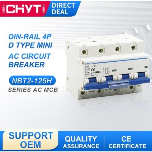 ICHYTI NBT2-125 4P 80A100A 125A 400VAC MCB Circuit Breaker Miniature main switch D Curve Mater Switch