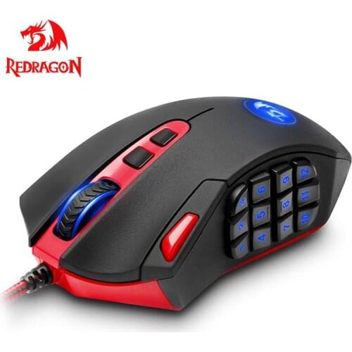 Redragon Perdition M901 USB Gaming Mouse Wired RGB Backlight 12400 DPI 19 Buttons Programmable Optics Mice For Computer Gamer PC