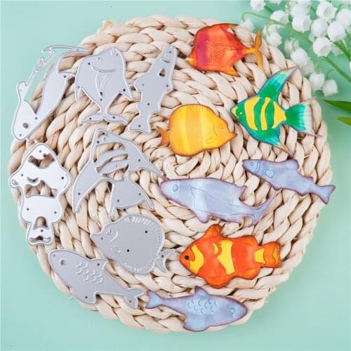 InLoveArts Tropical Fishes Metal Cutting Dies Stencils For DIY Scrapbooking/photo Album Decorative Embossing Paper Craft Die Cut
