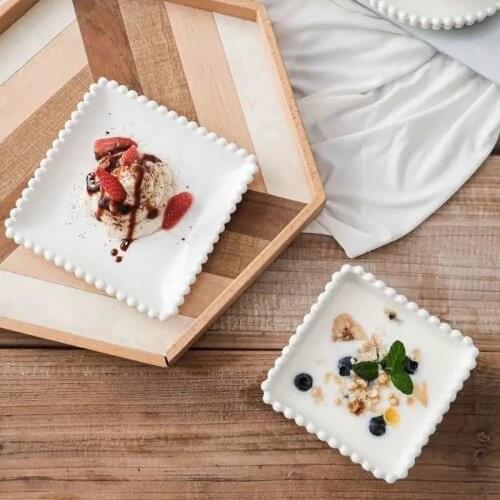 Breakfast Ins Europrea Ceramic Bowl White Plate Ceramic Plate Set Ceramic Tableware Ceramic Plate Fruit Plate Ceramic Dish