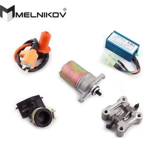 GY6 50 80 100 cc 137QMA QMB139 4T CYLINDER KIT Head DC Racing CDI Pipe Electic Starter Arm 64mm Valve
