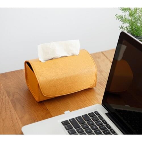 Leather Tissue Storage Box With Lid Containers Reusable Tissue Pack Storage Box Organizer Kitchen Servilletero Home Items Eg50zj