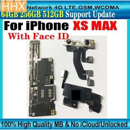 Clean iCloud mainboard For iPhone XS Max motherboard with Face ID Unlocked For iPhone XS Max Original logic board with chips IOS