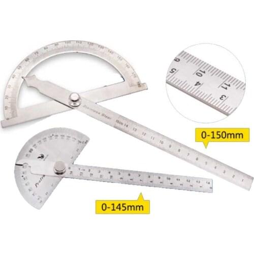 180 Degree Protractor Metal Angle Finder Goniometer Angle Ruler Stainless Steel Woodworking Tools Rotary Measuring Ruler 100/150