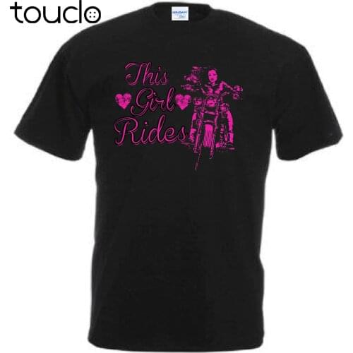 Fashion brand T-shirt Ms. short-sleeved funny cycler girl this girl riding a motorcycle T-shirt gift idea retro Tee shirt
