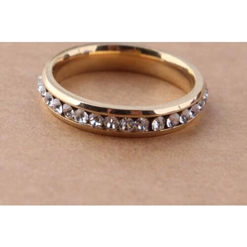 Fashion Titanium steel charms round circle gold color Color Single row drilling Massage Stone star favorite top brand womens