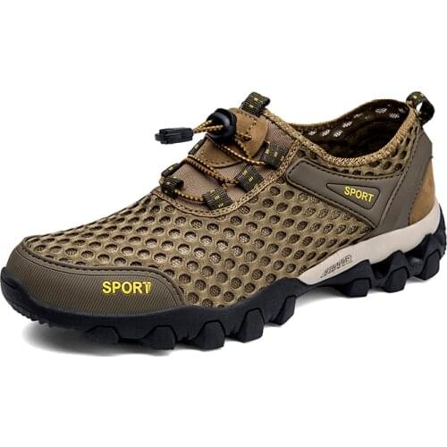 Brand New Summer Mens Shoes Sandals Breathable Drawstring Men Shoes Soft Mesh Sandals Wading Sandals Mens Shoes Zapatos Hombre