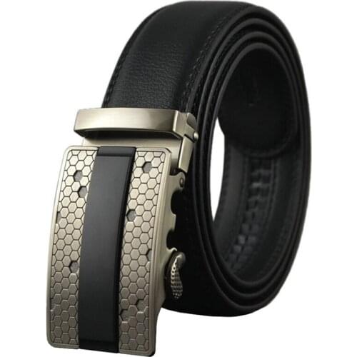 Men Belt 2020 Fashion Genuine Leather Mens Belts for Jeans High Quality Auto Buckle Designer Luxury Black Brown Belts