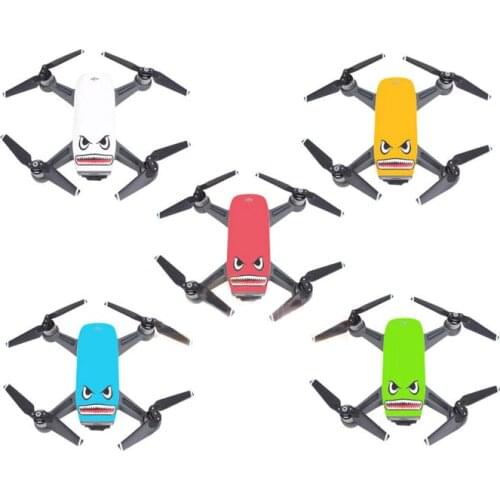 Shark PVC Glue Camera Drone Decals Skin Sticker for DJI Mavic 2 Mini /Mavic Air 2 /SPARK (2 sets. blue eye set & black eye set)
