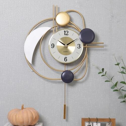 Silent clock swing wall clock home living room decoration clock modern creative light luxury wall watch new product