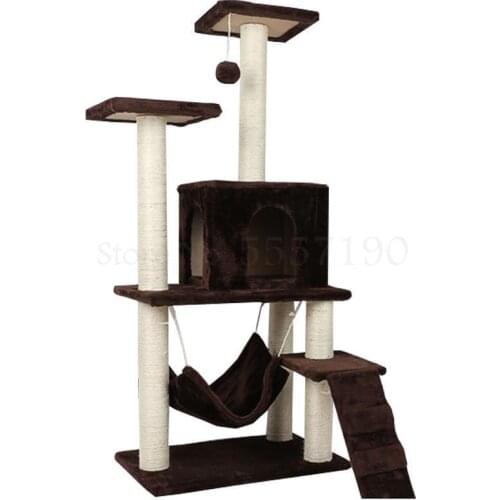 Cat Climbing Frame Cat Nest Cat Tree Sisal Cat Furniture Cat Climbing Frame Toy Large Solid Wood Cat Shelf Integrated Villa