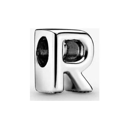 Authentic 100% 925 Sterling Silver Letter R Alphabet Charms Fit Pandora Original Bracelet DIY Jewelry Making bijoux femme