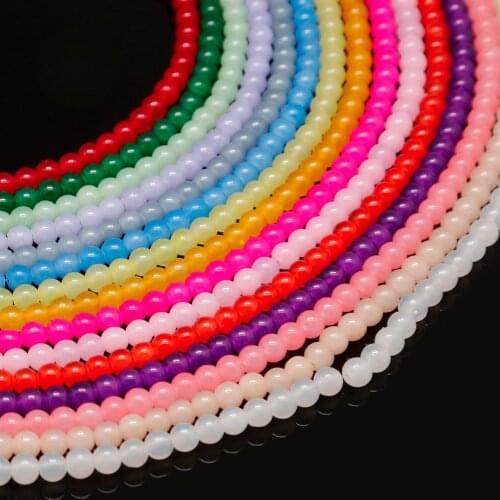 Selling Round Glass Beadia 50pcs Loose Space Beads For Women Bracelet Necklace Jewelry Making 15.5'' Strand 1 String Accessories