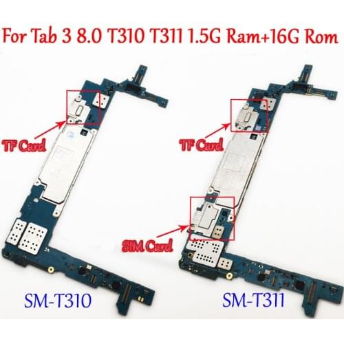 Test Full Work Unlock Original Motherboard For Samsung Galaxy Tab 3 8.0 T310 T311 T315 Circuit Electronic Panel Global Firmware