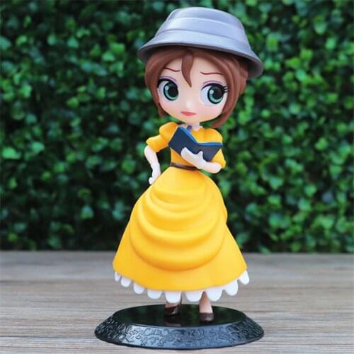 Q Posket Cute Big Eyes Rapunzel jenny Mermaid princess PVC Anime Dolls Collectible Q Version Model Toy birthday present