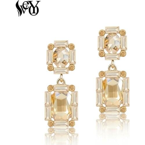 VEYO Square Crystal Drop Earrings Elegant Earrings For Women Classic Fashion Jewelry Wholesale